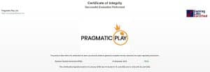 pragmatic RNG certificate