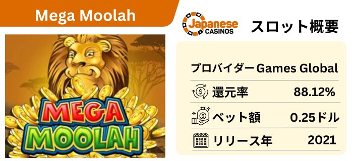 ジャックポット機能が搭載されているオンラインカジノ のスロット Mega Moolah