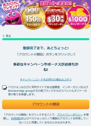 入金不要ボーナス 利用規約同意